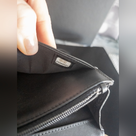 Chanel Caviar Chevron Boy Wallet On Chain- Gold Tone- Black- Full Inclusion - Picture 15 of 17